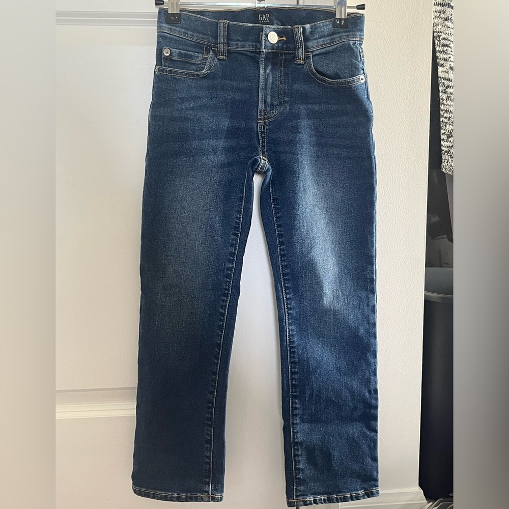 Gap Kids size 7 regular stretch blue denim straight jeans